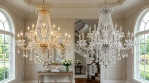 Comparison of gold and silver hardware finishes on the best crystal chandeliers.