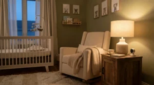 Safe options when choosing ceiling light type for a nursery with dimmable controls.